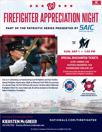 Firefighter Appreciation Day at Nationals Park!